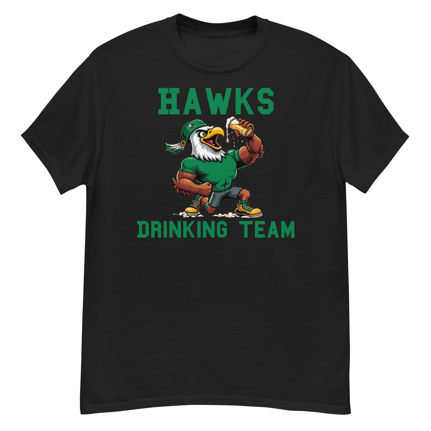 Hawks Drinking Team Black and White T-Shirt