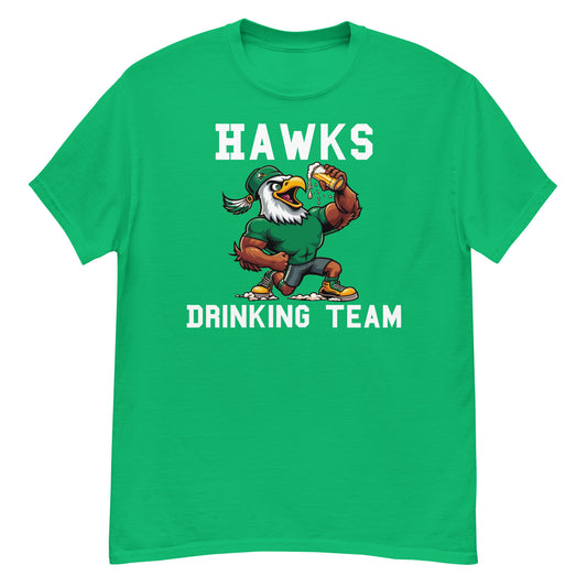 Hawks drinking Team Green T-Shirt