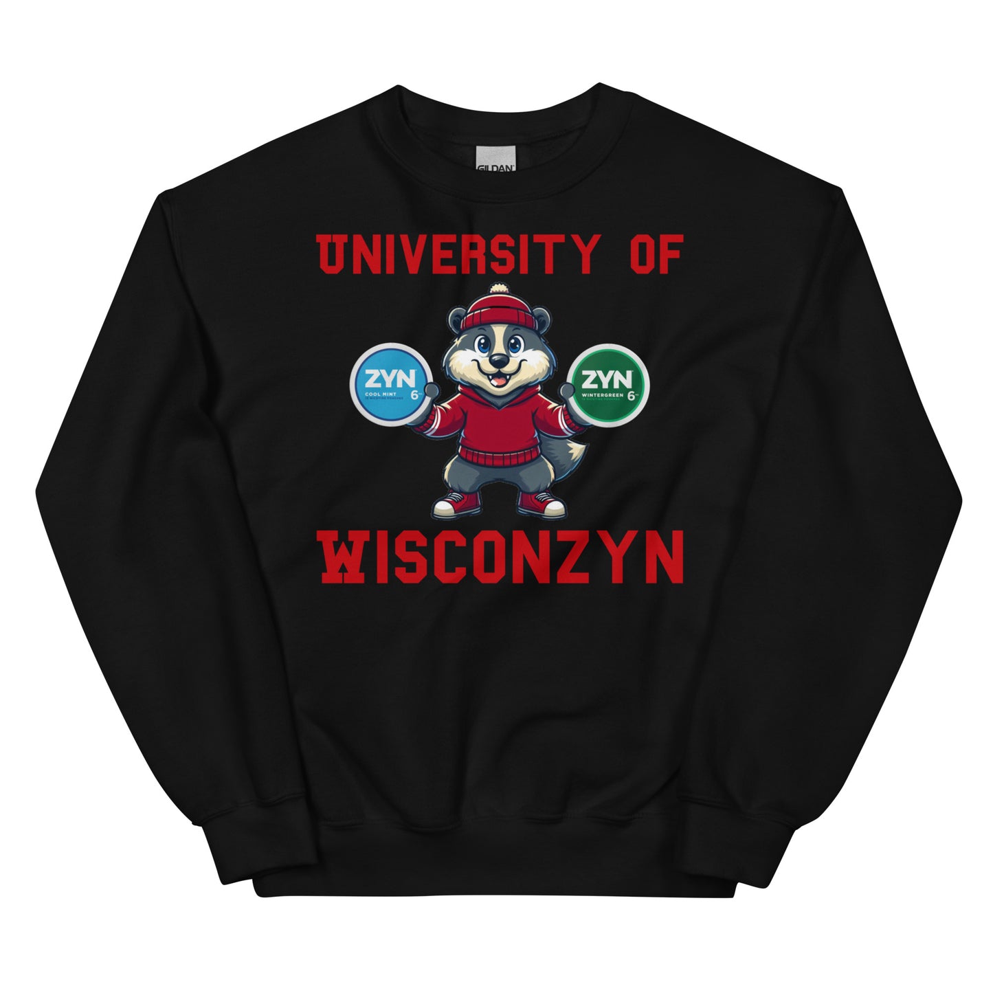 University of Wisconzyn White/Black Crewneck