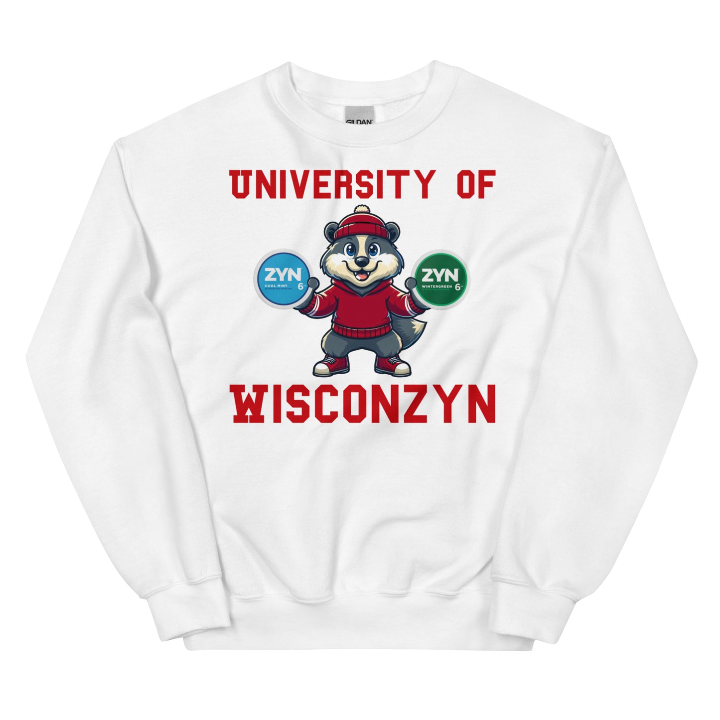 University of Wisconzyn White/Black Crewneck