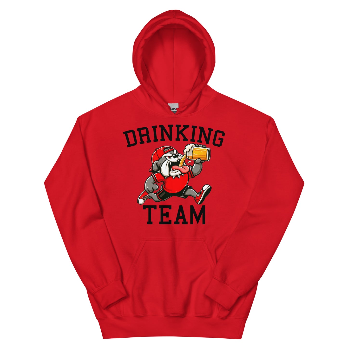 Bulldog Drinking Team Red Hoodie