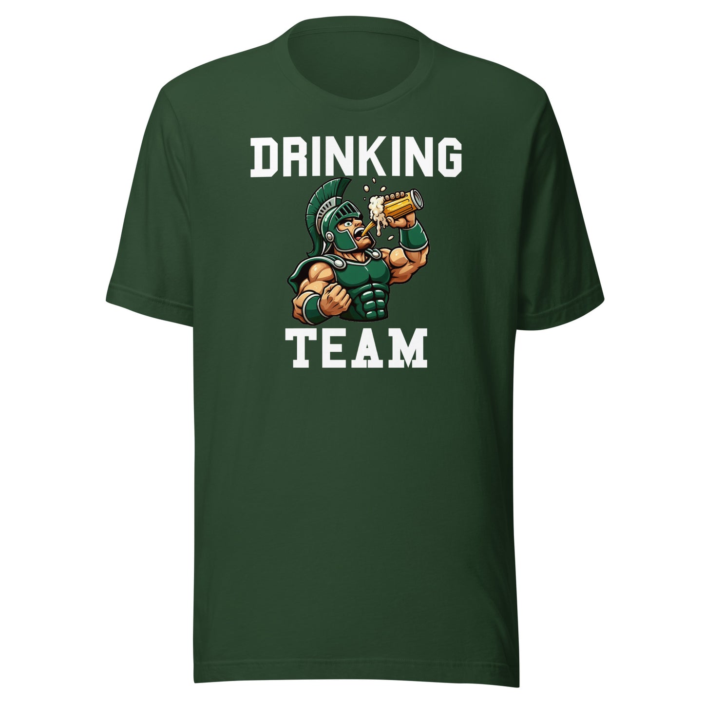 Greek Soldier Drinking Team Green T-Shirt