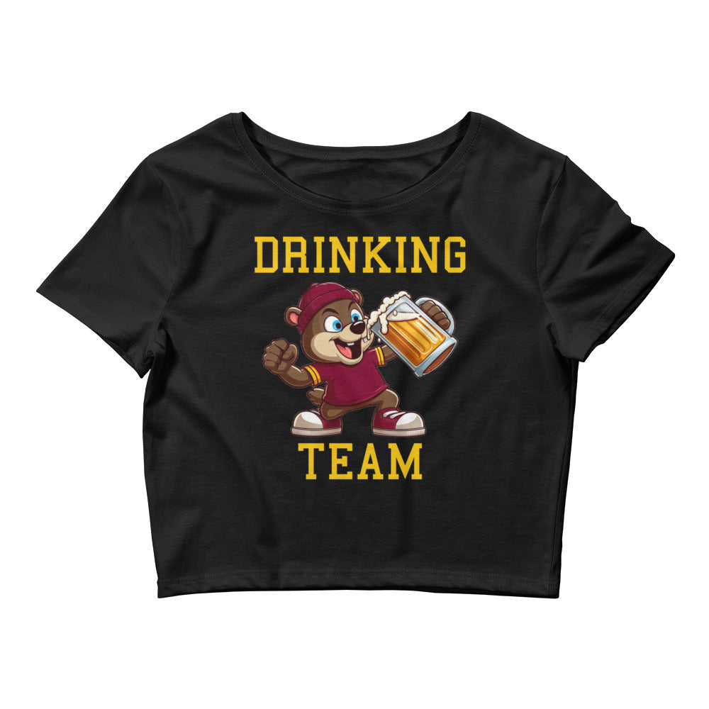 MN Drinking Team Black Crop Top