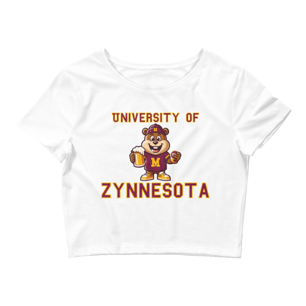 University of Zynnesota White Crop Top