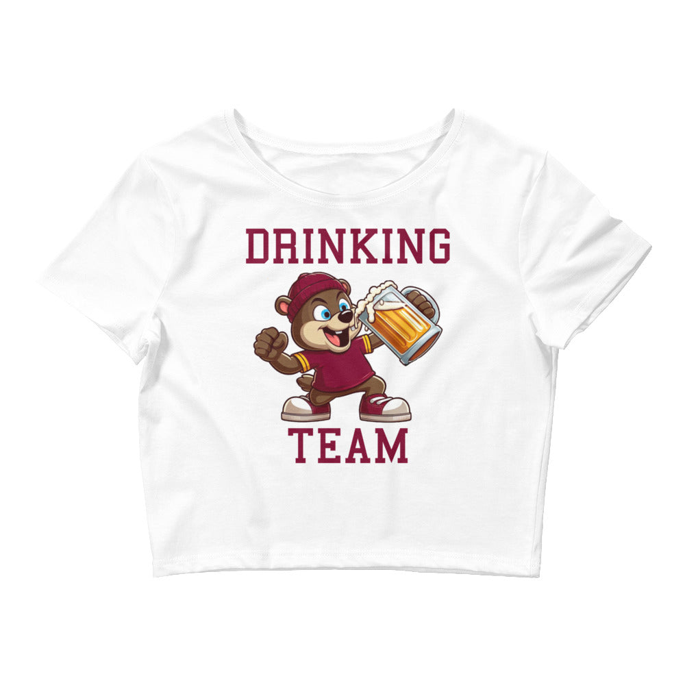 MN Drinking Team White Crop Top